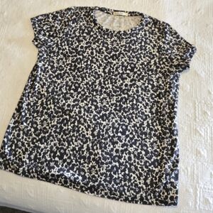 Marine Layer Navy-and-cream Patterned Top, Size Small